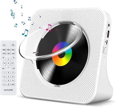Tragbarer CD Player mit Bluetooth, Eingebaute HiFi-Lautsprecher FM Radio Boombox