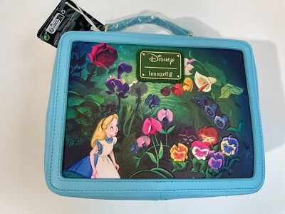 Loungefly Disney Alice in Wonderland Classic Movie Lunch Box Bag Blue WDTB2788