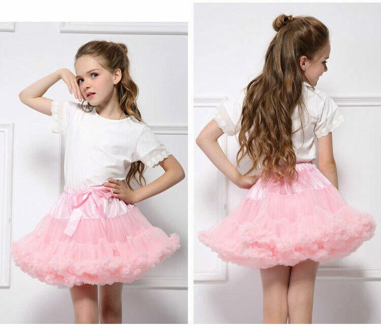 Kids Tutu Skirt Dance Petticoat Girl Hen Party Cosplay Dress Ballet Fluffy layer