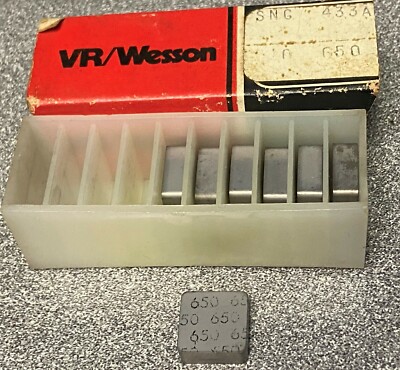 SNG 433A 650 CARBIDE INSERT, V R WESSON, NEW, FERROUS, USA, 7 INSERTS IN LOT