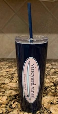 NEW Vineyard Vines for Target 22.5 oz Navy Pink Lid Portable Drinkware Tumbler