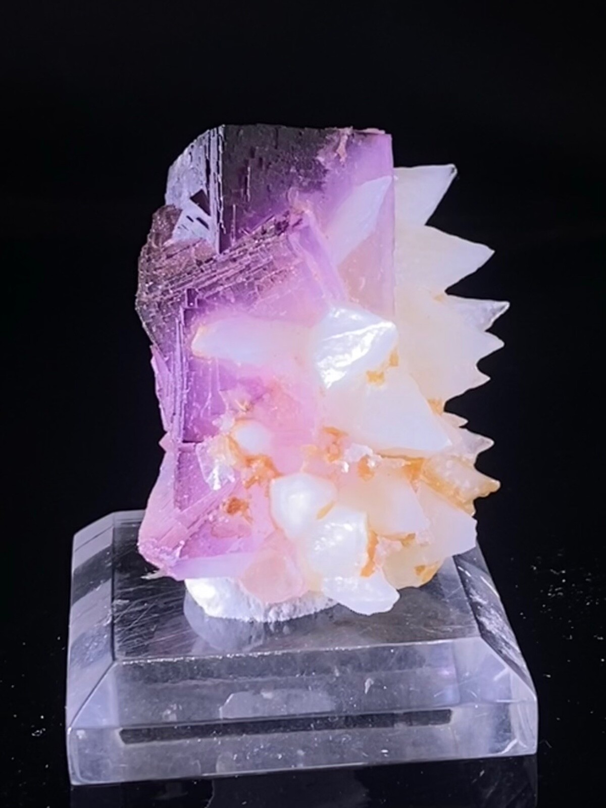 Natural unique purple fluorite calcite specimen from Guizhou China