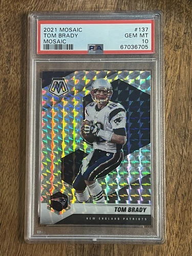2021 Panini Mosaic TOM BRADY Silver Mosaic Prizm PSA 10 GEM MINT! #137 GOAT! 💎