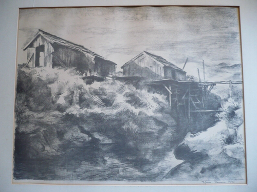 EJNAR HANSEN, LISTED EARLY CALIFORNIA LANDSCAPE SIGNED LITHOGRAPH PRINT RARE CA - Picture 5 of 10