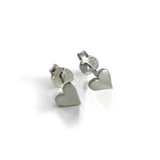 Sterling Silver Stud Earrings - Tiny Heart 5x5mm