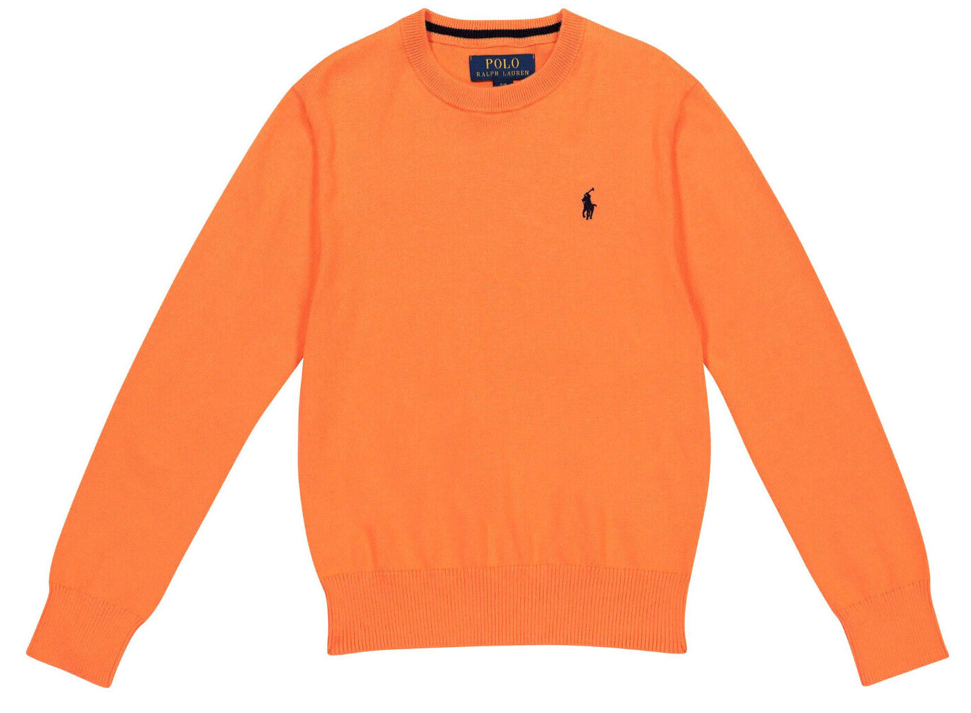 Polo Ralph Lauren ragazzo maglione arancione ETÀ 2 3T girocollo cotone logo pony prezzo consigliato £ 75