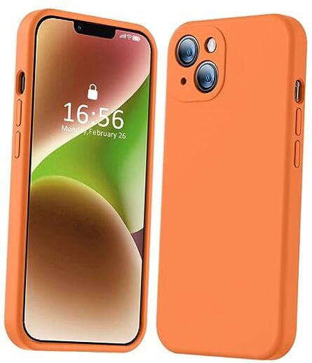 Compatible with iPhone 14 Case, Upgraded Liquid Silicone with Bright Orange