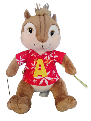 Build A Bear Alvin Chipmunk Plush 12'' Seated w./electric guitar hoodie