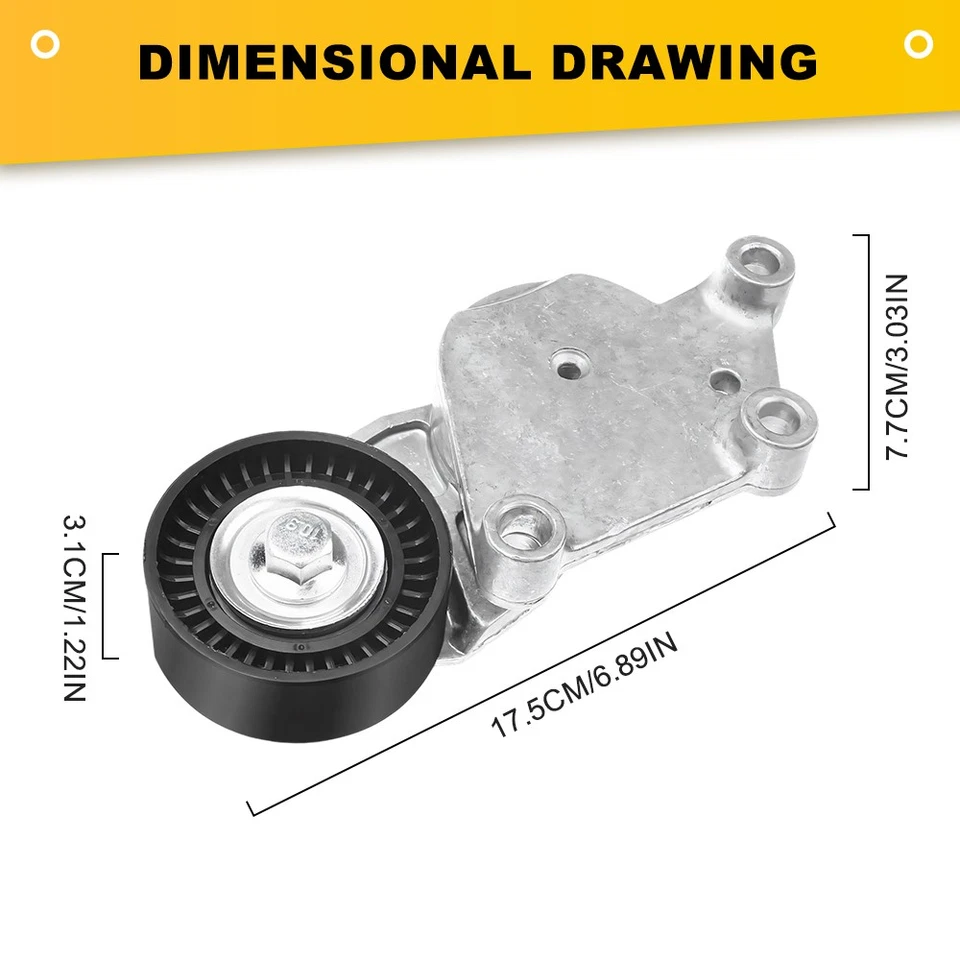 Drive Belt Tensioner For Citroen C2 C3 C4 Berlingo Peugeot 206 307 1.4 1.6 HDi - Image 3 of 4