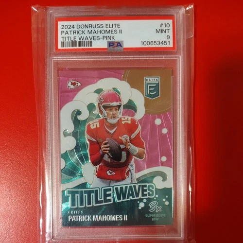 Patrick Mahomes II 2024 Panini Donruss Elite #10 Title Waves Pink PSA 9 MINT SP