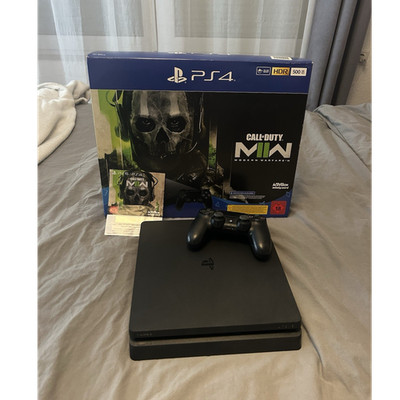 Sony PS4 Slim 500GB Schwarz, HDR, PS VR Ready, DualShock 4, MWII + GTA V