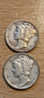 Silver 1942 and 1943  Mercury Dimes  90% silver