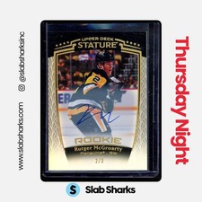 2024 UPPER DECK STATURE #39 RUTGER MCGROARTY AUTO BLACK RC ROOKIE /3