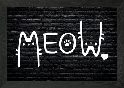 Miau Katze gerahmtes Wandbild Poster Leinwanddruck Bild