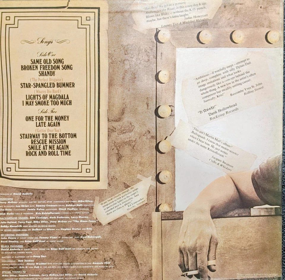 kris kristofferson Hand Signed LP 1974 "Spooky Lady's Sideshow - Image 2 of 4