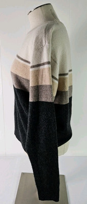 C Marine Layer Ivory Charcoal Harper Pullover Cashmere Sweater Sz