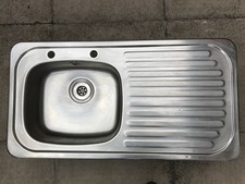 Kitchen Sink Right Hand Drainer Two Tap Hole