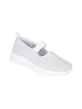 Canguro Ballerine donna in maglia con zeppa e fascia elastica - bianco