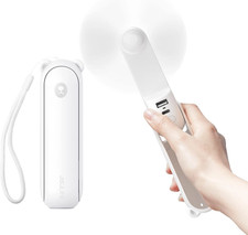 Handheld Fan Personal Portable Fan Mini Rechargeable, 4500 mAh Powerbank, Torch