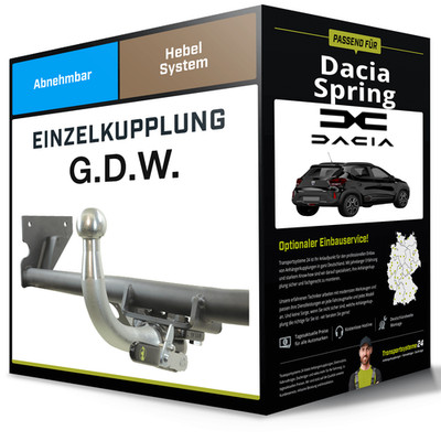 Abnehmbare Anhängerkupplung für DACIA Spring 10.2020-11.2024 Typ B6M1 G.D.W. NEU