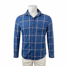 Abercrombie  Fitch Muscle Men's Blue Long Sleeve Button Down Shirt Top Size M