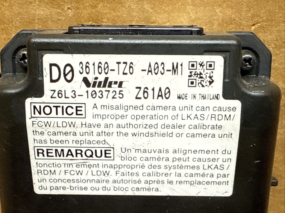 2016 Acura MDX Front Lane Assist Windshield Camera 36160-TZ6-A03