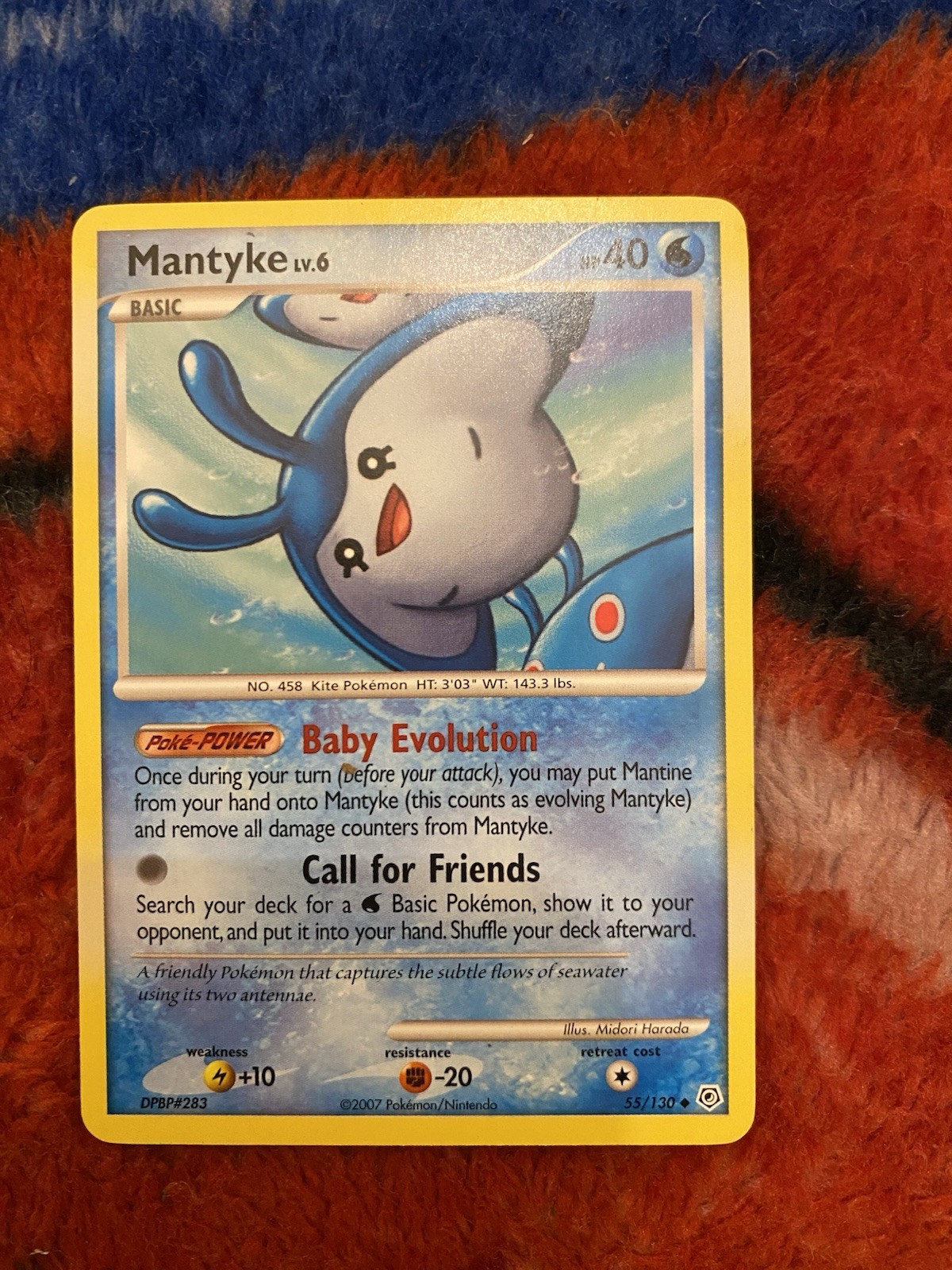 Mantyke 55/130 Diamond and Pearl Uncommon - NM Pokemon Card