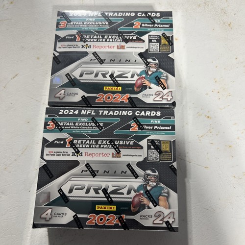(2) 2024 Panini Prizm NFL Football Factory Sealed 24 Pack Retail Box Lot Of 2