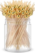 200 Pcs Cocktail Picks Long Cocktail Toothpicks Bamboo Toothpicks for Appetizers