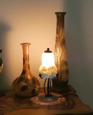 Lampe Muller frères miniature / veilleuse tulipe pâte de verre Art Déco