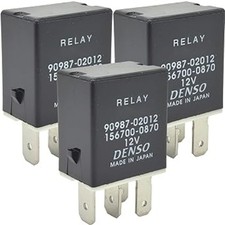 3-Pack 90987-02012 Relay - 35A 12VDC 4-Pin SPST Automotive Relay - Fixes P01