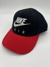 Nike Air Swoosh Hat Cap True Black w/ Red Bill Snap Back - Youth Kids 4/7