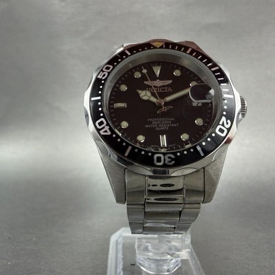 Invicta Pro Diver Watch Men 38mm Black Dial Silver Tone Date  display picture 2