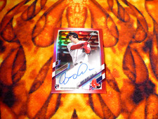 Bobby Dalbec 2021 Topps Chrome Red 3/5 Auto Rookie RC NM Red Sox  Yomiuri Giants