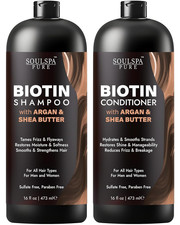 Biotin Argan Oil Shampoo and Conditioner Set - Shea Butter Moisturizing Formula