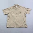 Vintage JCPenney Big Mac Short Sleeve Work Shirt Mens Large Tan Khaki 70s Button