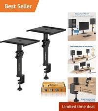 Clamp Speaker Stands - Adjusts 9'' to 14'' for Perfect Audio Positioning