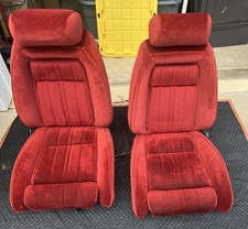 1987-93 Ford Mustang Fox Body Gt Convertible Scarlet Red Cloth Seats Oem 1987-93 Ford Mustang Fox Body Gt Convertible Scarlet Red Cloth Seats Oem
