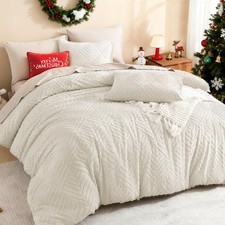 Litanika King Size Comforter Set Beige, 3 Pieces 104"x90" , 01-beige