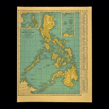 Vintage PHILIPPINES Map of the Philippine Islands 1940s Original Manila WWII Era Vintage PHILIPPINES Map of the Philippine Islands 1940s Original Manila WWII Era - Image 1