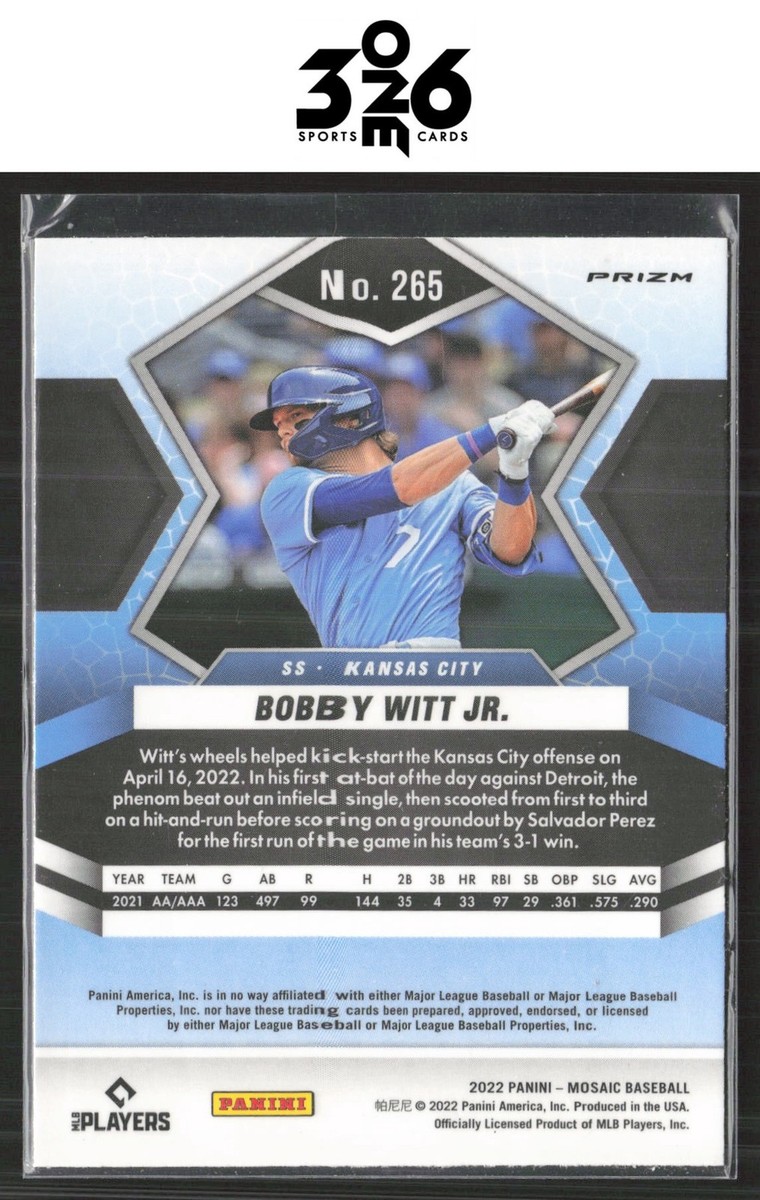 Bobby Witt Jr. 2022 Panini Mosaic Silver Prizm #265 | eBay