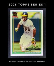 Rickey Henderson 2026 Topps Series 1 #T91-52 75 Years of Baseball Athletics