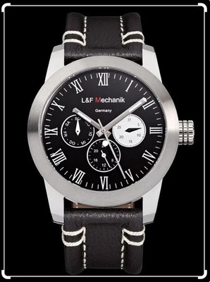 L&F Mechanik Herrenuhr PANTERA Mechanical Watch – Date, Day & 24-Hour Display - Bild 1 von 4