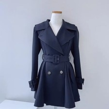 Mayoun Navy/Black Short Trench Coat - Size L