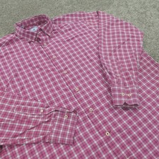 David Donahue Dress Shirt Mens XXL Button Down Regular Fit Gingham Check