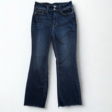 Judy Blue Boot Cut Jeans Women 11/30 High Rise Dark Wash Frayed Raw Hem Denim