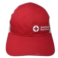American Red Cross Strapback Trucker Hat Red One Size Adjustable Vitronic