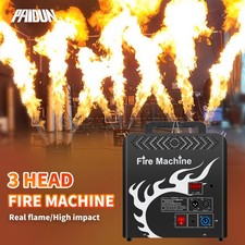 PAIDUN 3Heads Fire Machine DMX 330W Flame Thrower Jet 2-4M Effect DJ Disco Event