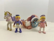 Fisher Price 1995 Once Upon A Dream Dollhouse Carriage & Figures Lot