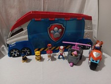 PAW PATROL LOT Van Vehicle Hauler w/ 6 Figures, Motorcycle, Helicopter ZUMA SKYE